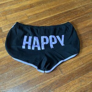 The Color Run Women’s Running Shorts, “Happy”, Black/Purple, XL